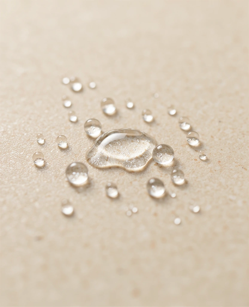 Detailed view of hydrating skincare elements